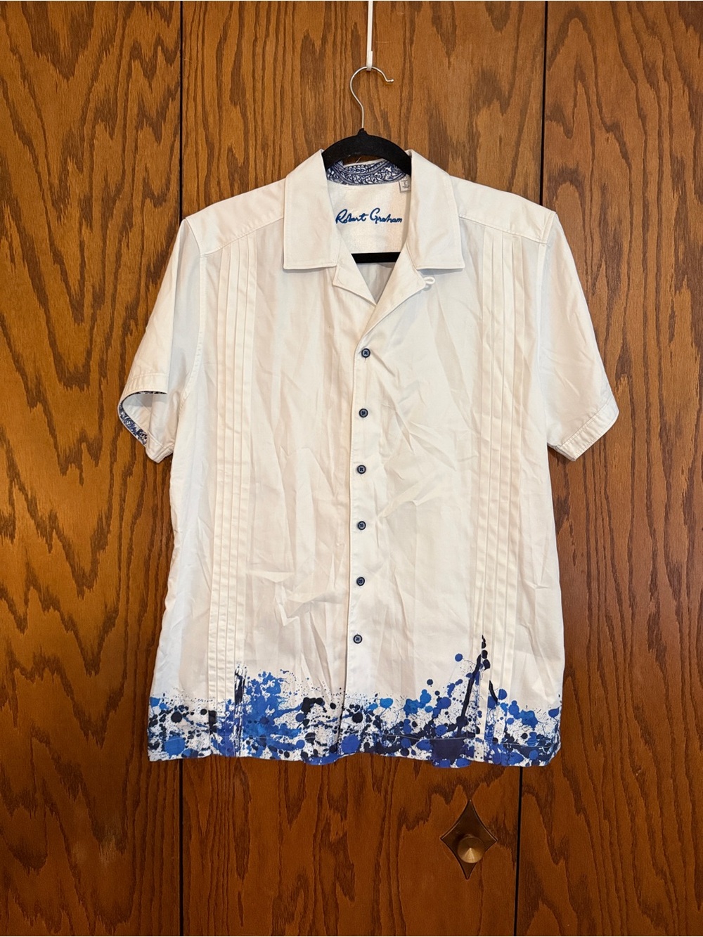 Robert Graham Classic Fit L Paint Splatter Button Up Shirt 100% Cotton